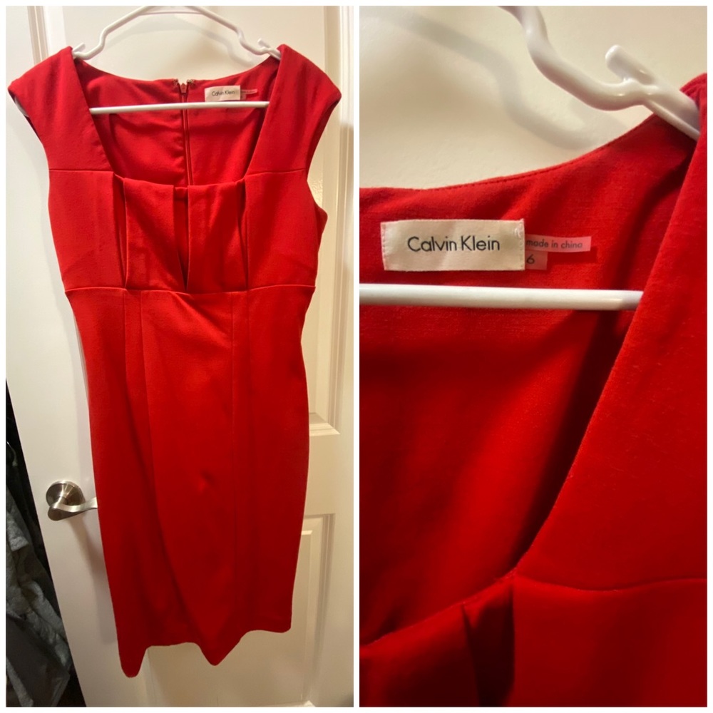 Calvin Klein red dress size 6